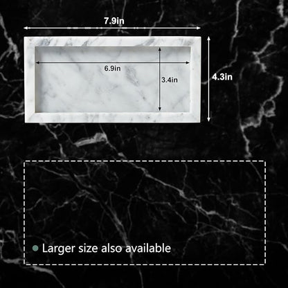 Natural Small Marble Vanity Tray, Luxury Stone Organizer - Image 2