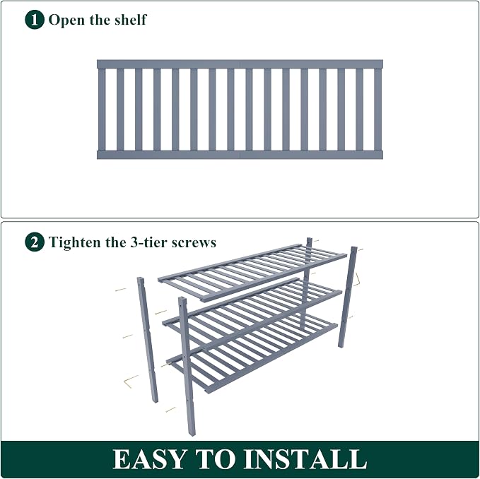 Smiry Bamboo Shoe Rack for Closet, 3 Tier Long Wooden Stackable Shoe Organizer - Image 7