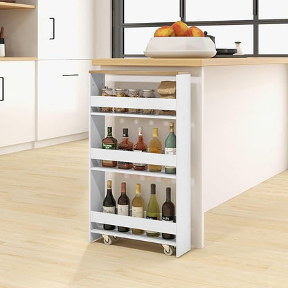 Slim Storage Cart, 4 Tier Rolling Storage Cabinet - Image 3