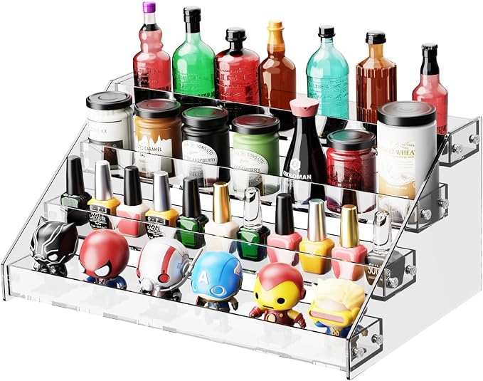 Acrylic 4-Tier Display Stand, Storage Rack, Card Display Stand, by HUITAI