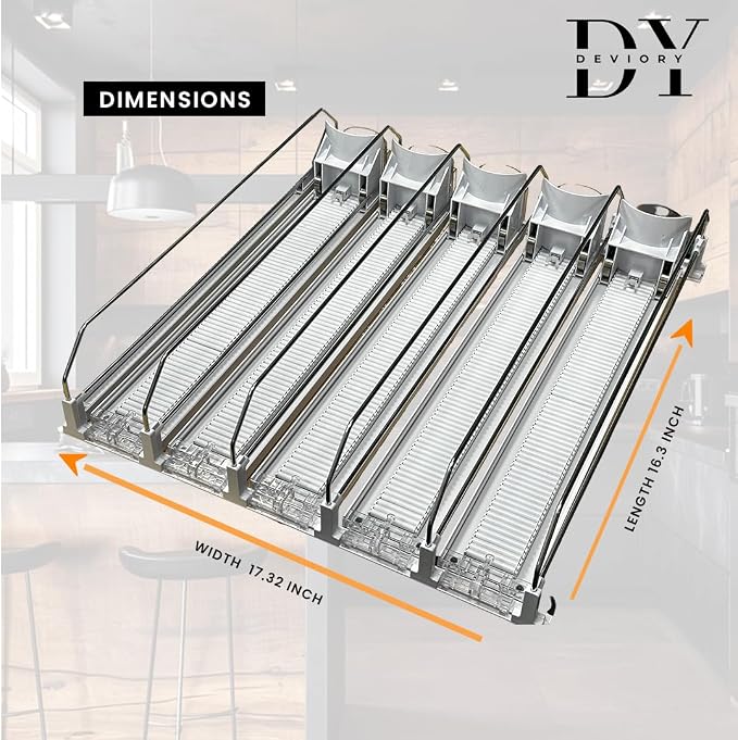 Soda Can Organizer with Automatic Can Pusher | Refrigerator Drink Organizer | - Image 7