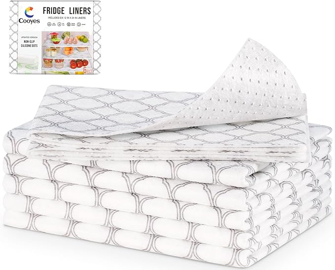 Cooyes Non Slip Refrigerator Liners, 2-in-1 Fridge Mats and Fresh-Keeping Shelf by Cooyes