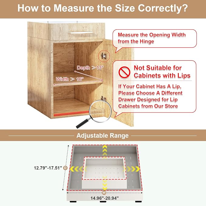 2Pc Pull out Cabinet Organizer, Width and Depth, Expandable - Image 2