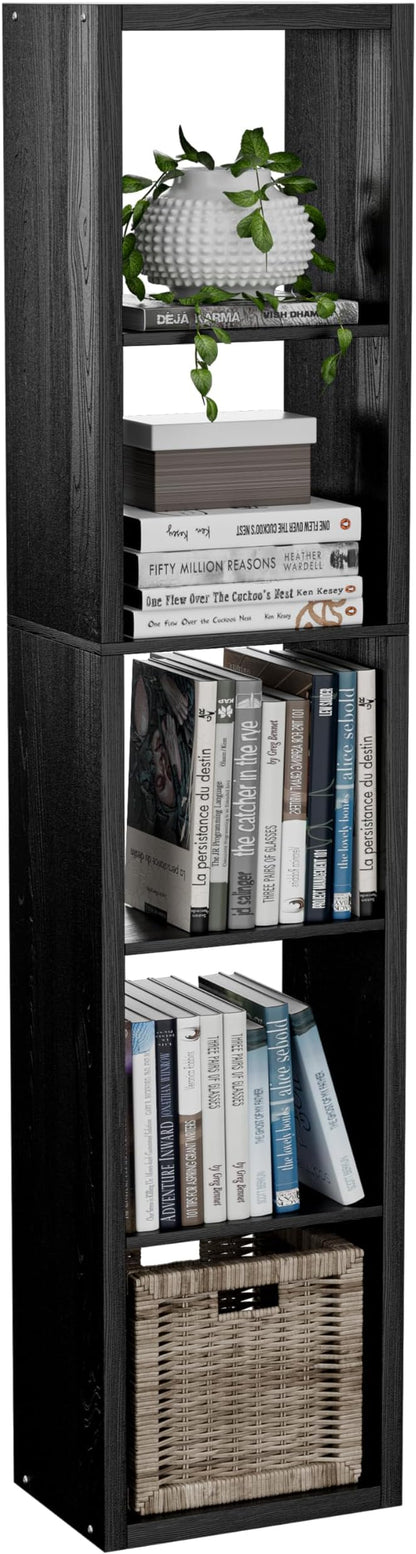 Tall Cube Storage Organizer Bookcase, 5 Tier 11 inch Open Back Cubical Shelf by VDNEND