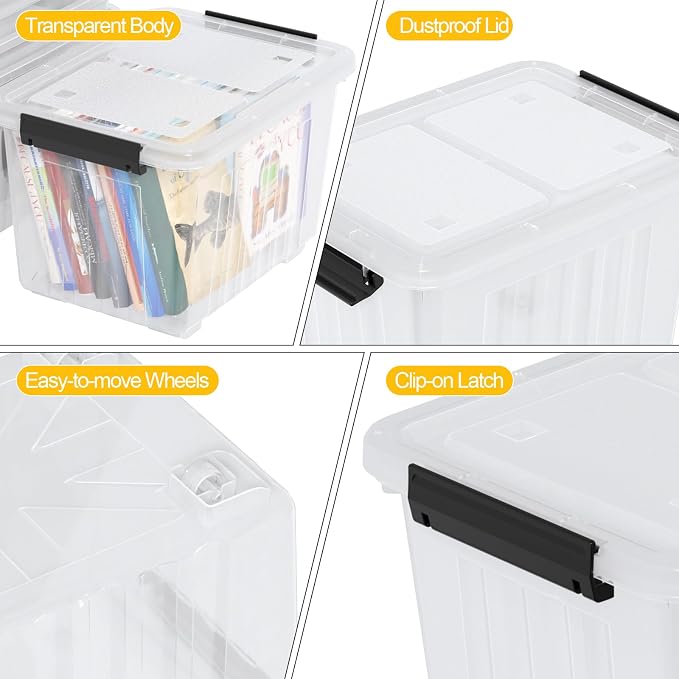 Obstnny 50 L Clear Plastic Storage Bins - Image 5