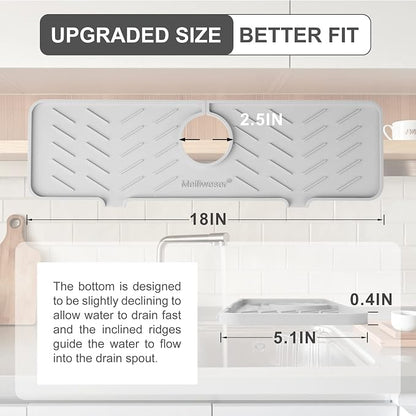 Meiliweser Silicone Faucet Mat for Kitchen Sink – Gen 2 Splash Guard - Image 2