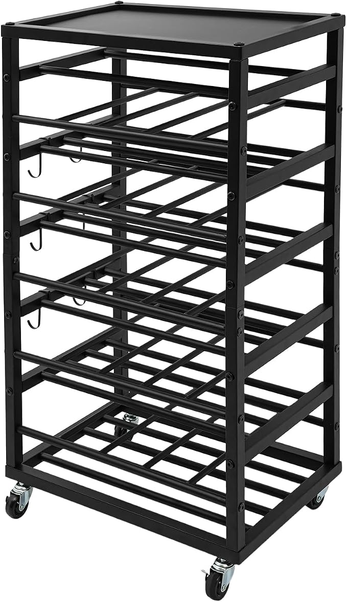 5-Tier Spray Paint Rack Organizer, Rolling Spray Bottle Holder - Image 3