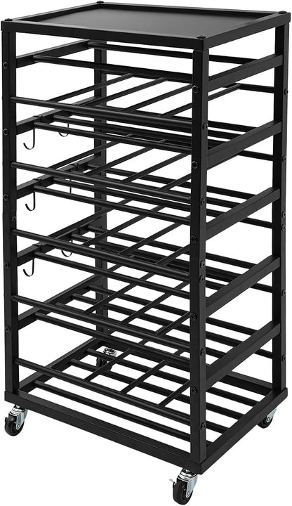 5-Tier Spray Paint Rack Organizer, Rolling Spray Bottle Holder - Image 3
