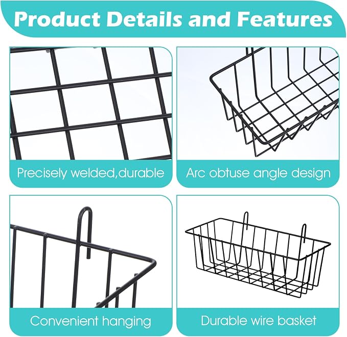 10 PCS Hanging Wire Baskets for Organizing - Image 3