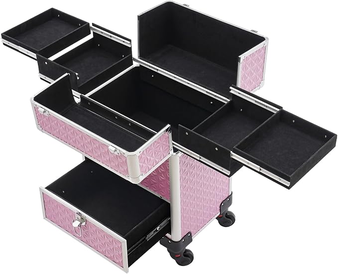 Professional Rolling Makeup Train Case by Unknown
