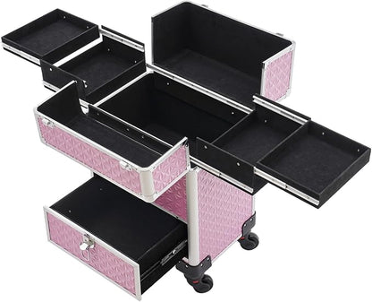 Professional Rolling Makeup Train Case by Unknown
