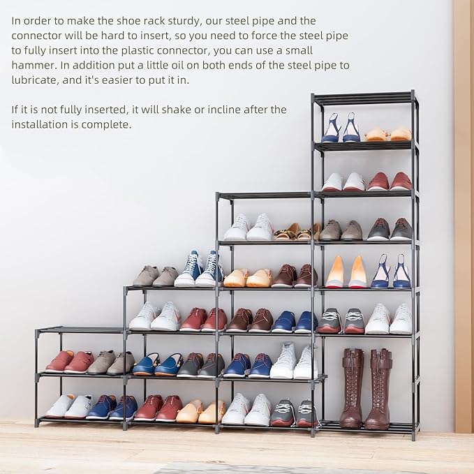 SMILHELTD Large Shoe Rack 4 Row 8 Tier - Image 6