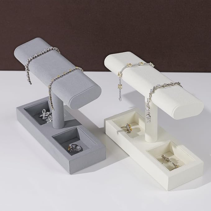 Oirlv Microfiber T-Bar Watch Display Stand Jewelry Display Props Jewelry - Image 3