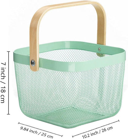 AJIODA Metal Mesh Steel Basket, Storage Organizer Basket Multi-functional - Image 2