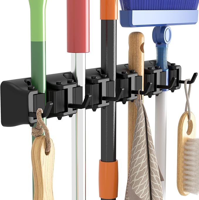 Lifewit Mop and Broom Holder Wall Mount, Anti-Slip Broom Hanger by Lifewit
