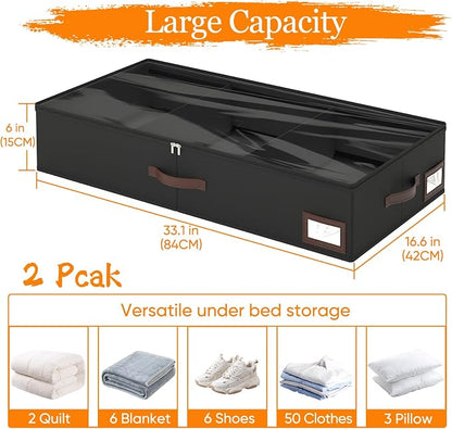 OIAHOMY 2 Pack 53L Under Bed Storage - Image 2