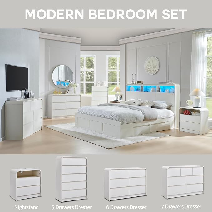 25" Tall Modern Nightstand - Image 6
