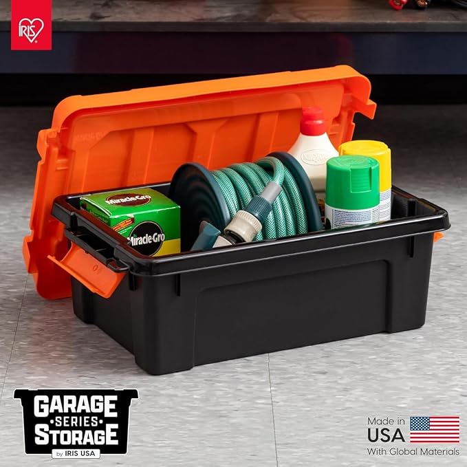 IRIS USA 4 Pack 12 Gallon Lockable Storage Bins, Heavy Duty Stackable Containers - Image 2