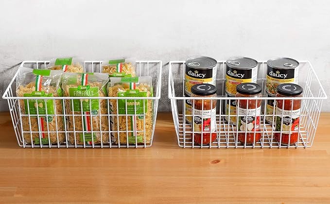Redrubbit Wire Storage Baskets, Large Farmhouse Metal Freezer Basket Storage - Image 4