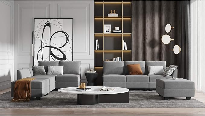 HONBAY Square Ottoman Module for Modular Sofa Couch, Square Ottoman - Image 7