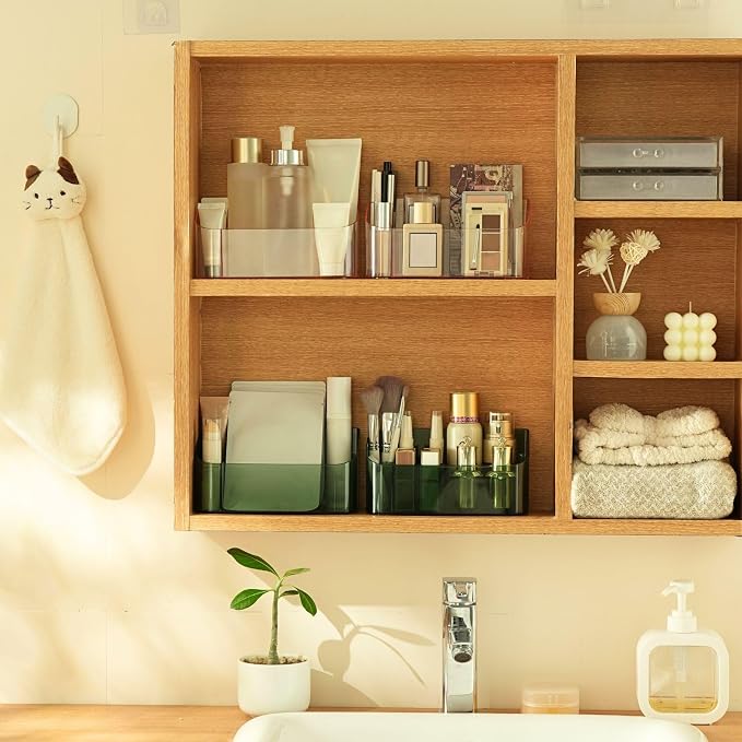 SUNFICON Makeup Tray Holder Organizer Cosmetic Display Case Tabletop Desktop - Image 8
