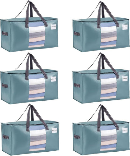 VENO 6 Pack Moving Bags, Comforter and Blanket Storage Bags by Veno