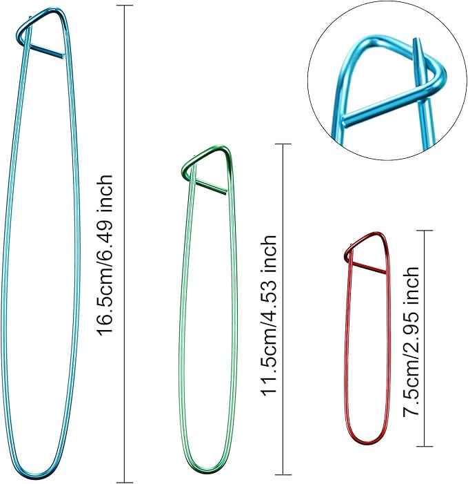 WILLBOND 9 Pieces Cable Stitch Holders, Mixed Color Aluminum Cable Needles - Image 2
