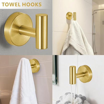 Bathroom Hardware Set Includes Towel Ring, Toilet Paper Holder and 2 Towel Hooks - Image 5