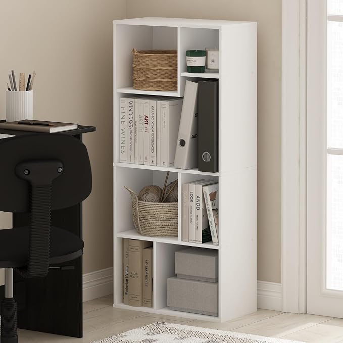 Furinno DALY Book Shelf, 7-Cube Bookshelf, Cube Storage Organizer Bookcase - Image 2