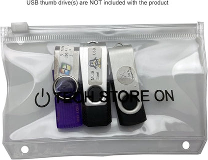 Waterproof USB Flash Drive Binder Pouches, 10 Pack, 3-Ring Zip Holders | Clear - Image 5