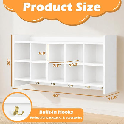 Wall Cubbies, 10 Cubby Storage Organizer - Image 2