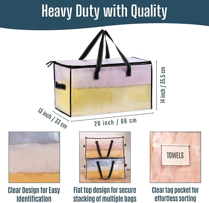 VENO 8 Pack Heavy Duty Moving Bags, College Dorm Essentials Packing Supplies - Image 4