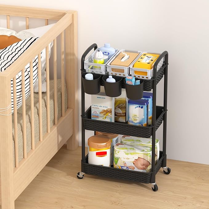 MOYIPIN 3-Tier Plastic Rolling Utility Cart - Image 7