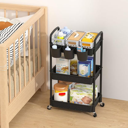 MOYIPIN 3-Tier Plastic Rolling Utility Cart - Image 7