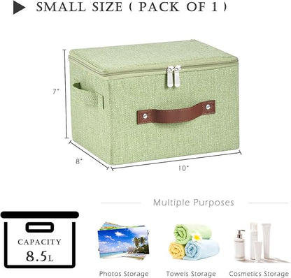 Storage Bins with Zipper Lids Decorative Lidded Baskets Boxes | Clothes - Image 3