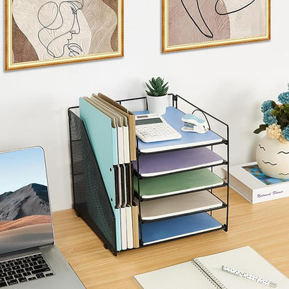 LEKETREE Desk Organizers and Accessories, 5-Tier Paper Letter Tray Organizer - Image 3