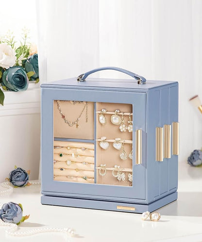 Homde Christmas Gifts Jewelry Box 360° Rotating, Necklace Earring Organizer - Image 2