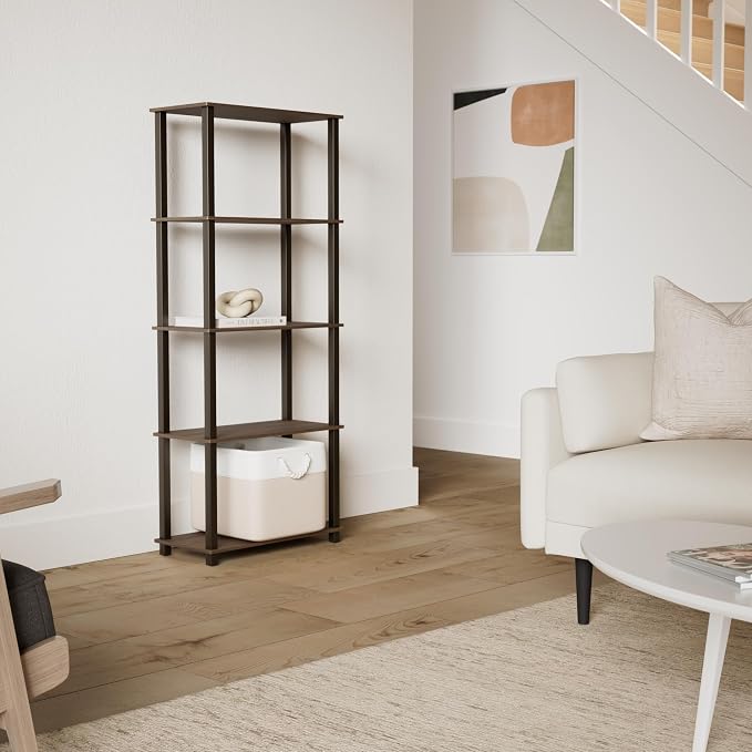 Furinno TURN-S-TUBE Book Shelf, 5-Tier Toolless Storage Shelves - Image 2