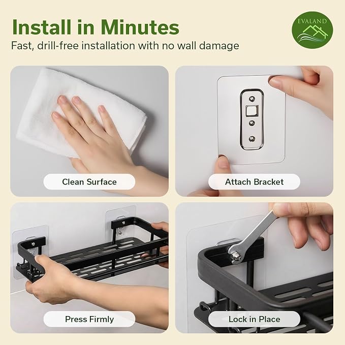 EVALAND Shower Caddy Adhesive 2-Pack - Image 4