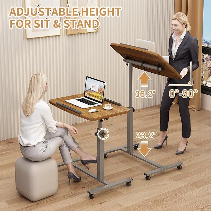 Laptop Lap Desk, Mobile Adjustable Overbed Bedside Table - Image 5