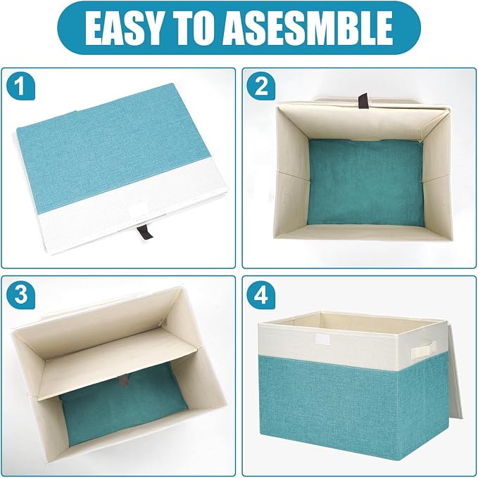 Large 17" 42 Quarts Collapsible Stackable Storage Bins - Image 3