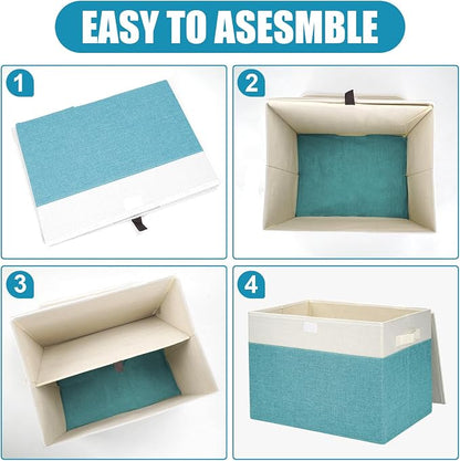 Large 17" 42 Quarts Collapsible Stackable Storage Bins - Image 3
