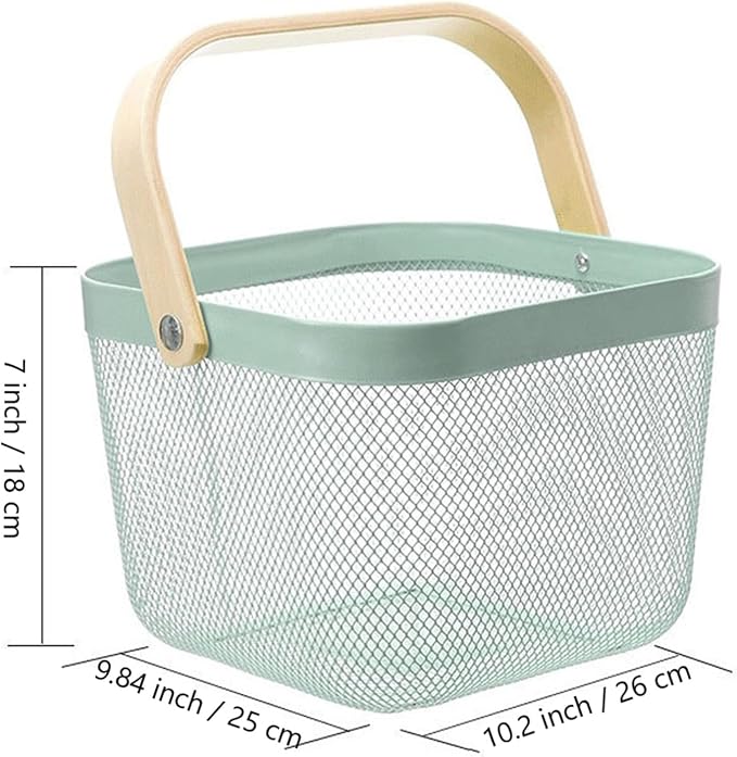 AJIODA Metal Mesh Steel Basket, Storage Organizer Basket Multi-functional - Image 6