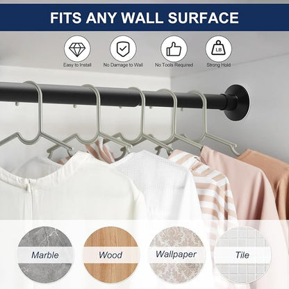No Drilling Closet Rod, 27.5-82 Inches Hanging Closet Rod - Image 4