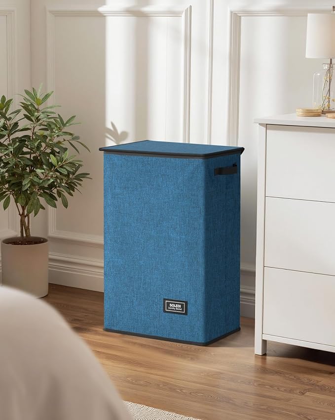 SOLEDI Laundry Hamper with Lid 90L Large & Tall Collapsible Laundry Basket - Image 7
