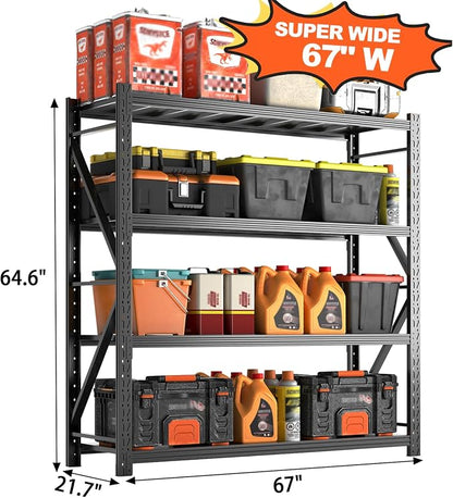 Metal Garage Shelving Unit, Heavy Duty Adjustable Industrial Storage Shelves - Image 3
