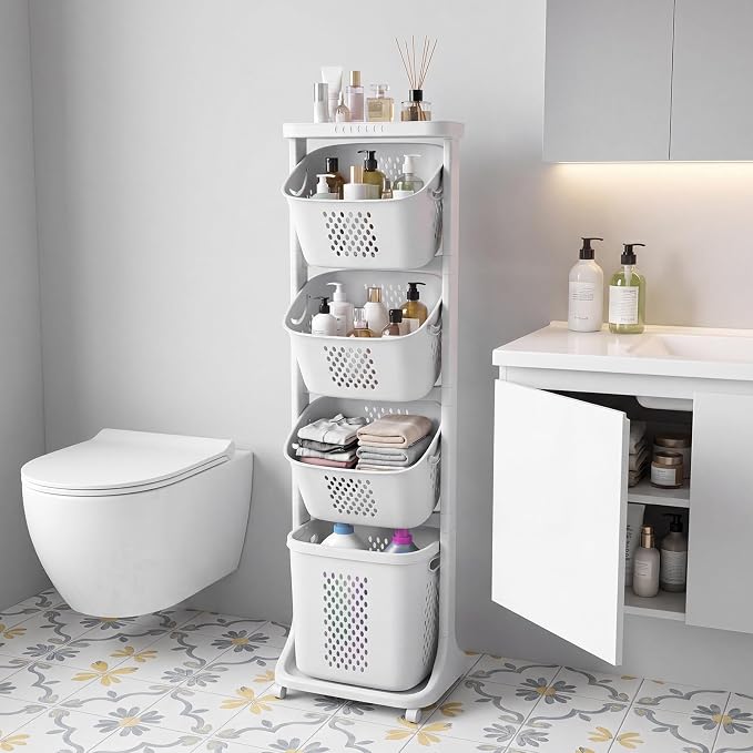 4-Tier Laundry Hamper Cart - Image 7