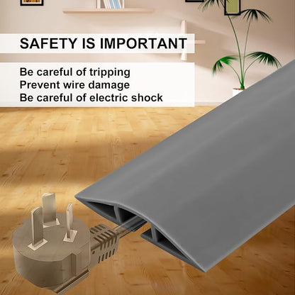 20Ft Floor Cord Cover Gray Silicone Cable Protector Easy to Install Wire - Image 7