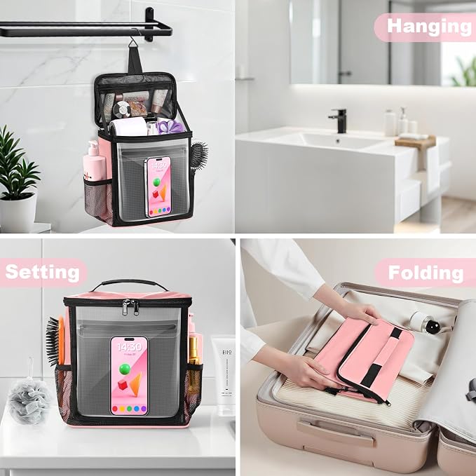 Portable Hanging Shower Caddy, Large Capacity Travel Toiletry Bag - Image 3