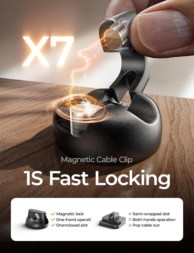 12-Pack Magnetic Cable Clips Cord Holder, LISEN Office Desk Organizers and - Image 5